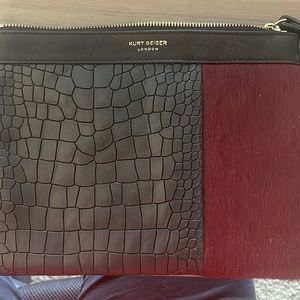 Kurt Geiger Leather and Calf Hair Clutch